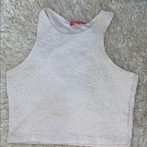 White and goldish Body Central Crop Top